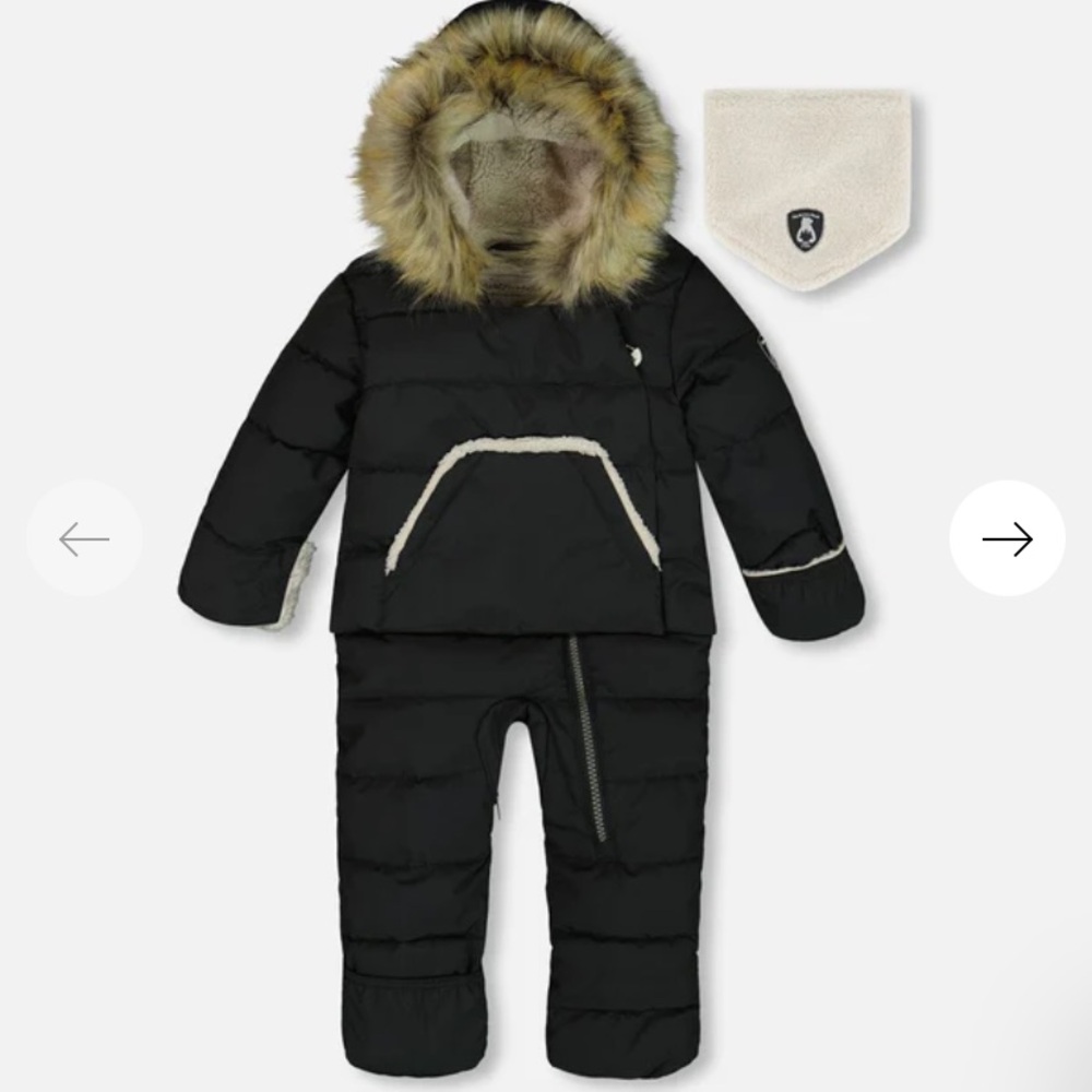Deux par Deux Black and Cream Kids Jacket & Coat Set